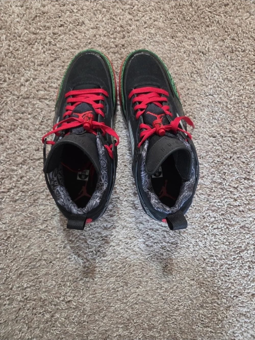 Jordan Men’s Low-Top Sneakers - Black/Red/Green